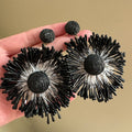Exaggerated Handmade Raffia Sunflower Unique Travel Earrings - Exaggerated Handmade Raffia SUNFLOWER Earrings 8 MegaBDM