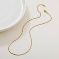 Single Chain Box Melon Seeds Side Hammer Round Snake Bone Necklaces - [1.2] Box Chain / 18K Gold [405cm] Extension Chain MegaBDM