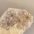 Retro Minimalist Metal Line Flower Fashion Minority Design Earrings MegaBDM