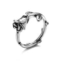 Knuckle Female Personality Rose Skull Spider Rings - THA336-16 / Adjustable Opening MegaBDM
