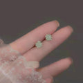 Jade Opal Stone Ear Female To Give Mom Holiday Gift Stud Earrings - Light Green Opal [Golden Needle]] MegaBDM