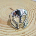 Women's & Men's Pharaoh Mask Superman Iron Man Stainless Titanium Rings - 18 / Adjustable Opening MegaBDM