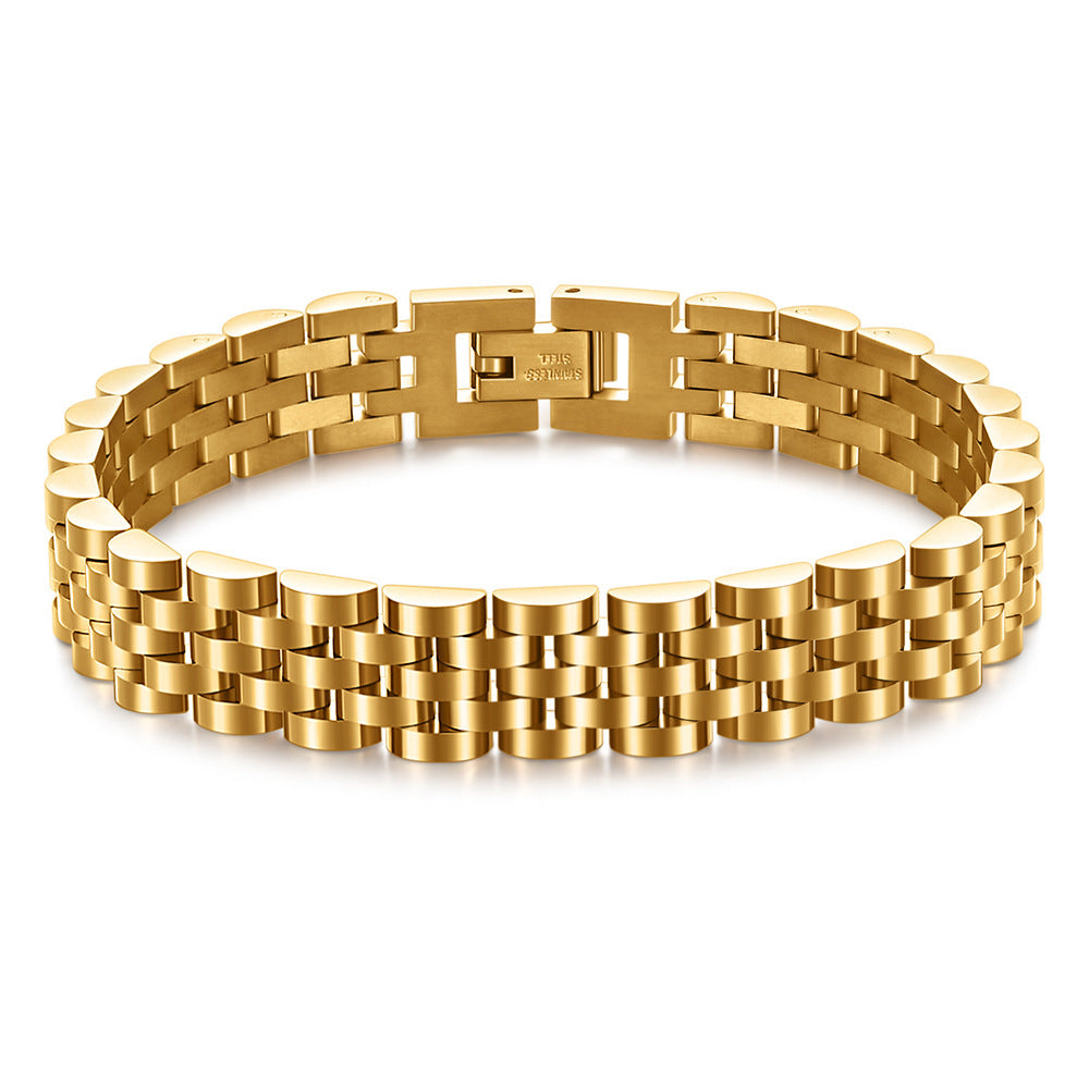 Men's Stainless Steel Strap Business Fashion Gift For Father's Bracelet - Women's Gold [High-End Version]] / Blank without Logo [Send Regulator]] MegaBDM