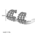 Luxury Design Round Beads Connection Shaped Earrings - TE6379-S MegaBDM