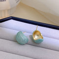 Enamel Drip Glazed Color Female Tide Earrings - Light Blue / 14k MegaBDM