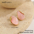 Women's High-grade Temperament Amber Resin For Light Luxury Minority Metal Patch Earrings - NMSE-L259-3 / 18K MegaBDM