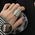 Exaggerated Geometry Female Sier Personalized Hip Rings - JZ9863 / Adjustable Opening MegaBDM