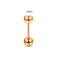 Steel Rod Dumbbell Ball Ear Bone Stud Earrings - Rose Gold-5mm MegaBDM