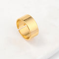 Titanium Steel Three-piece Design Niche Opening Adjustable Suit Rings - Gold (Open-End Polished) / No. 8 MegaBDM