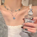 Summer Cool Butterfly Female Light Luxury Minority Flash Exquisite Clavicle Necklace - Double Butterfly Necklace MegaBDM