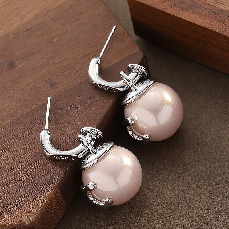 French Gentle Temperament Classic Style Perfect Circle Bright Earrings MegaBDM