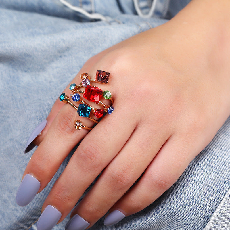 Crystal Gemstone Exaggerated Main Spring Original Ring MegaBDM