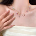 Women's Flower For Light Luxury Minority Design Vintage Sweater Chain Everyday Necklace - Color Beaded Pearl Necklace-X1896 Color MegaBDM