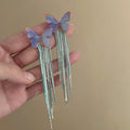 Needle Butterfly Enamel Vintage Court Style Delicate Light Luxury Earrings - 21# Silver Needle-Cyan-Butterfly MegaBDM