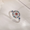 Women's Open-end Zircon Fashionable Classy Simple Cold Feeling Goddess Rings - R-175-Mixed Color/White K MegaBDM