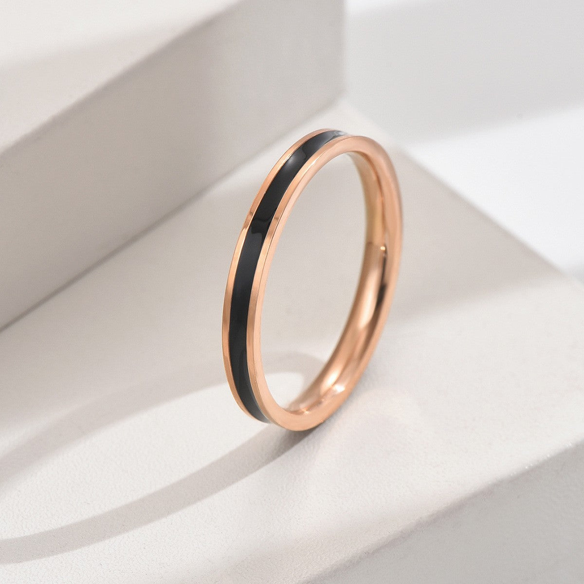 Women's Titanium Steel Simple Dripping Surface Light Exquisite Ring - Black / No. 4 MegaBDM