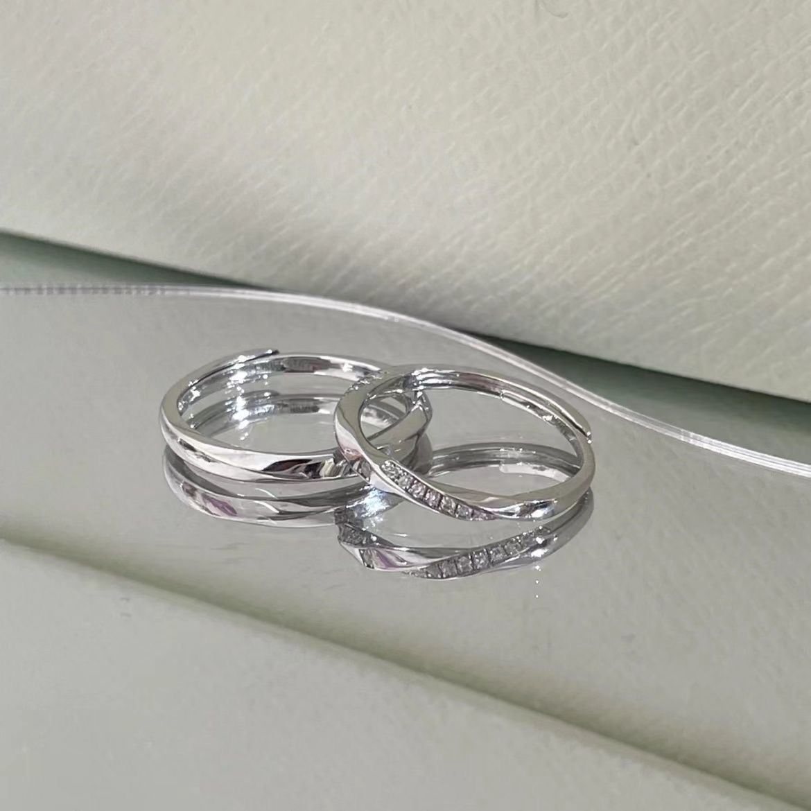 Women's & Men's Infinite Love Mobius Strip Couple Pair Of Adjustable Fashion Ring MegaBDM