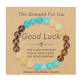 Fashion Natural Stone Tigereye Pink Crystal Bracelet - D2492-1 MegaBDM