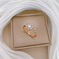 Design Rotating Bauhinia Zircon Flower Gas Clavicle Chain Necklace - J0205--1 MegaBDM