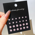 Pearl Pairs Combination Cheap Simple Fashion Rings - 4-6mm round-Pink (12 Pairs) MegaBDM
