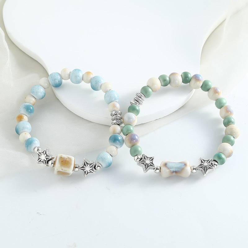 Women's Style Ceramic National Fashion Summer Minority Beaded Night Market Bracelet MegaBDM