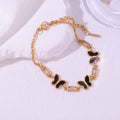 Diamond Square Chain Titanium Steel Furnace Vacuum Bracelet - Black and golden MegaBDM