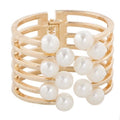 Luxury Electroplated Alloy Simple Rhinestone Pearl Bracelet MegaBDM