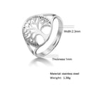 Women's Adjustable Stainless Steel Sacred Geometric For Charm Rings - Small Steel Tree MegaBDM