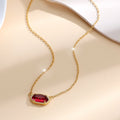 Colorful Birthstone Gold Female Style High-grade Clavicle Chain Necklace - Red Zircon MegaBDM