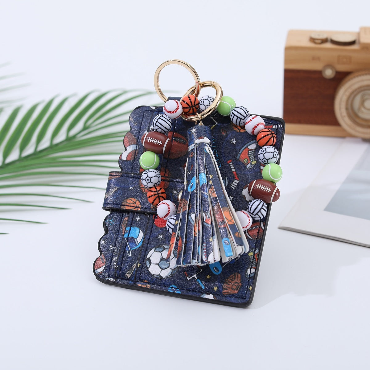 Sports Wooden Bead Card Holder Document Bracelets - Mixing MegaBDM