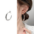 High-grade Zircon Light Luxury Style Large Circle Exaggerated Earrings - A1702-06B Silver MegaBDM