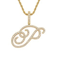 Body Grass English Letter Gold Inlaid Pendants - P (Gold) 60cm Hemp Flowers Chain MegaBDM