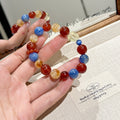 Blue Red Agate Sealant Flower Yellow White Crystal Bracelet MegaBDM