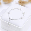 Freshwater Pearl Female Starry Sky Simple Design High Bracelet - Style B Silver MegaBDM