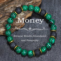 Tigereye Natural Stone Beaded Crystal Unisex Bracelet - LY33-3 MegaBDM