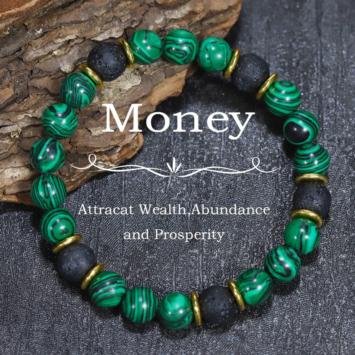 Tigereye Natural Stone Beaded Crystal Unisex Bracelet - LY33-3 MegaBDM