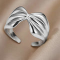 Women's & Men's Vintage Oil Pressure Stainless Steel Open Ring - F3790 MegaBDM