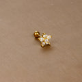 Steel Fine Rod Ear Micro Inlaid Earrings - Y20437 A- 3 Gold MegaBDM