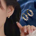 Small Bead Winding Niche Unique High Sense Imitation Pearl Stud Earrings MegaBDM