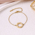 Women's Diamond Round Cake Titanium Steel Light Luxury High-grade Fashion Bracelet - 1026 Gold round Cake Bracelet MegaBDM