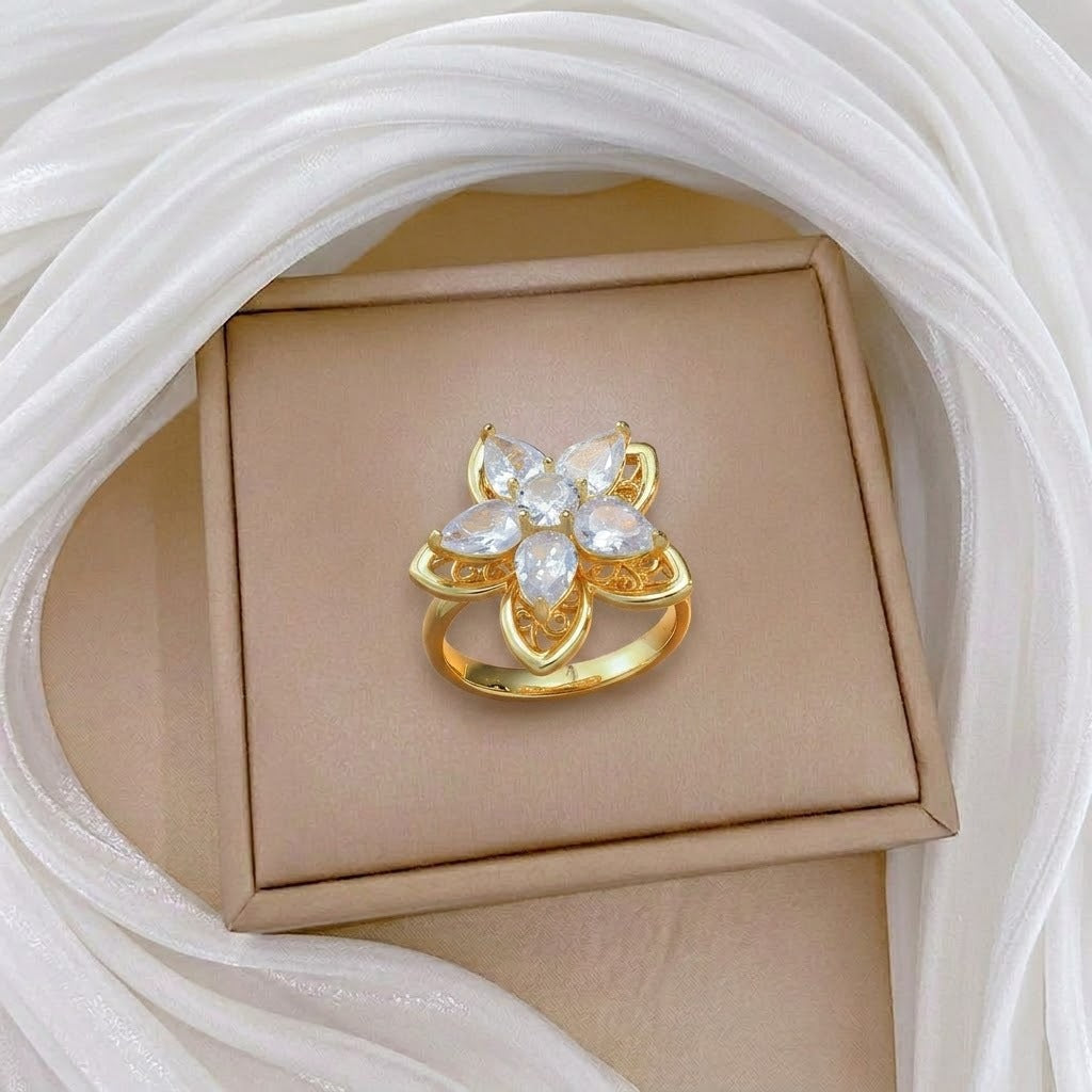 Design Rotating Bauhinia Zircon Flower Gas Clavicle Chain Necklace - J0287 MegaBDM