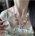 Style Shell Beaded Adjustable Design Hand-made Braided Rope Sweet Clavicle Necklace - 14# MegaBDM