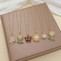 Female Minority Fashion Design Rotating Bauhinia Zircon Flower Necklace MegaBDM
