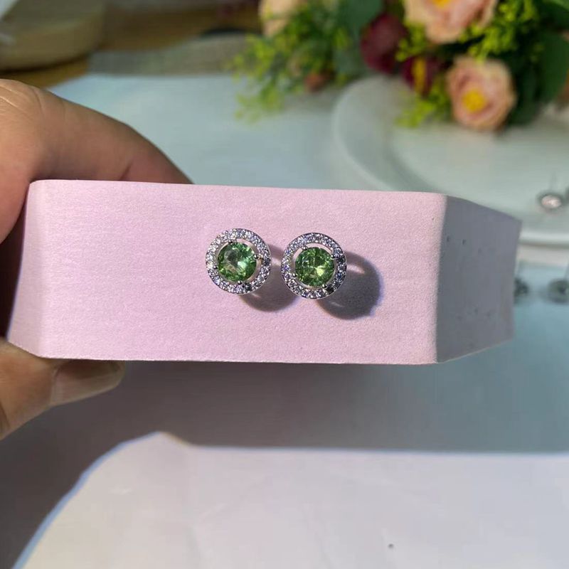 Fashion Ear Simple Round Female Fine Rings - Apple green MegaBDM