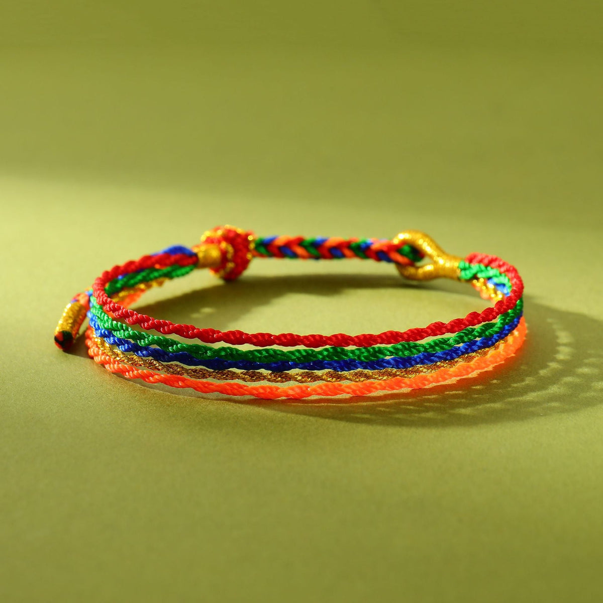 Children's Dragon Boat Festival Colorful Rope Carrying Strap Hand-woven Tiger Sachet Bracelets - 22 Five-Color Line-Blue Color MegaBDM