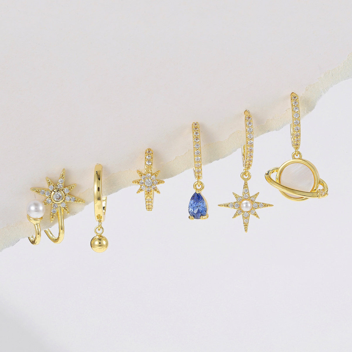 Stars Pearl Zircon Fashion Space Universe Earrings MegaBDM