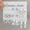 Women's Exaggerated Hollow Heart Flower Alloy Geometric Earrings MegaBDM