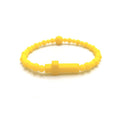 Fashion Macaron Color Series Cross Silicone Simple Bracelet - Yellow Beads String MegaBDM