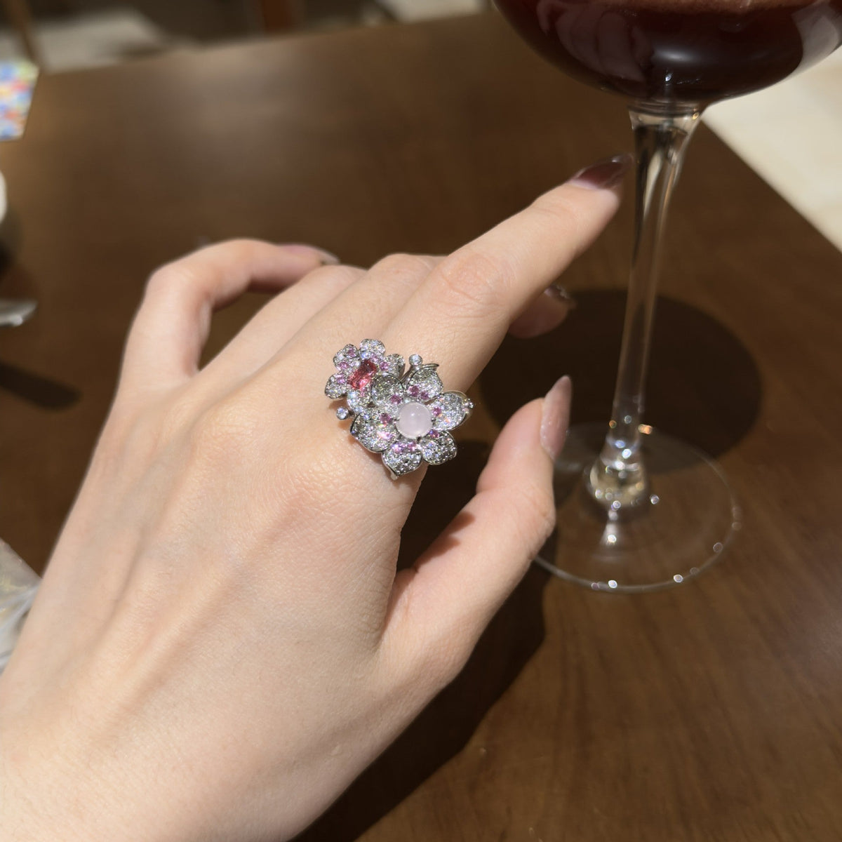 Exquisite Full Zirconium Double Flower Elegant Affordable Luxury Fashion Ring MegaBDM