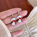 Cartoon Snoopy Cute Personality Childlike Comic Earrings - Snoopy C Silver Needle MegaBDM